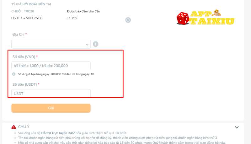 Một số lưu ý khi rút tiền tài xỉu online